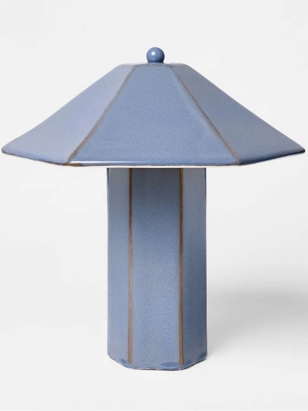 Ceramic Table Lamp - Threshold Studio McGee - Blue Hexagon Empire Shade